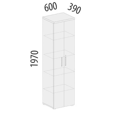 Шкаф с полками Цезарь 21.12, Дуб Венге