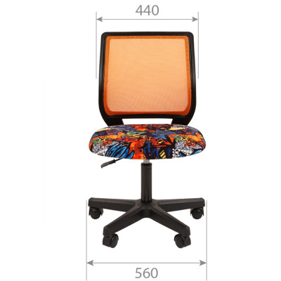 Кресло Детское CHAIRMAN KIDS 112 черный пластик, Ткань велюр, цвет Рисунок Crazy