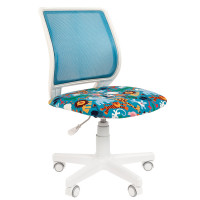 CHAIRMAN KIDS 112 белый пластик, Ткань велюр, цвет Рисунок Зоопарк