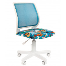 CHAIRMAN KIDS 112 белый пластик, Ткань велюр, цвет Рисунок Зоопарк