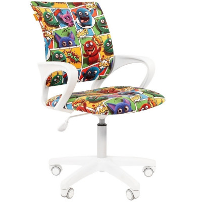 Кресло CHAIRMAN KIDS 103 LT WHITE, Ткань велюр, цвет Рисунок