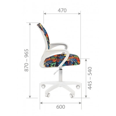 Кресло CHAIRMAN KIDS 103 LT WHITE, Ткань велюр, цвет Рисунок