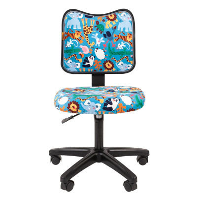 Кресло детское CHAIRMAN KIDS 102 черный пластик, Ткань велюр, цвет Рисунок зоопарк