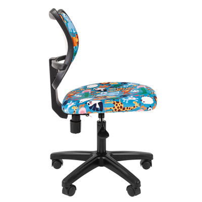 Кресло детское CHAIRMAN KIDS 102 черный пластик, Ткань велюр, цвет Рисунок зоопарк