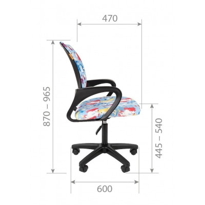 Кресло CHAIRMAN KIDS 103 LT BLACK, Ткань велюр, цвет Рисунок