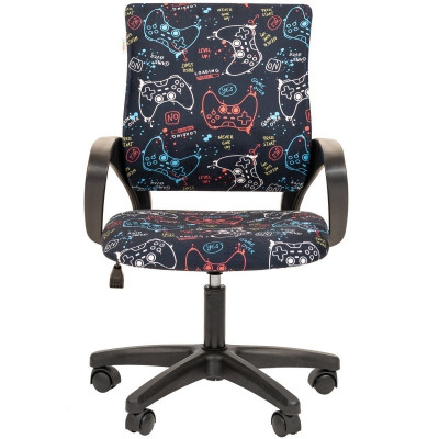 Кресло CHAIRMAN KIDS 103 LT BLACK, Ткань велюр, цвет Рисунок