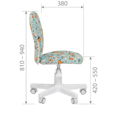 Кресло CHAIRMAN KIDS 105 WHITE, Ткань, цвет Рисунок