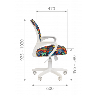 Кресло детское CHAIRMAN KIDS 103 белый пластик, Ткань велюр, цвет Рисунок crazy