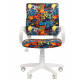 Кресло детское CHAIRMAN KIDS 103 белый пластик, Ткань велюр, цвет Рисунок crazy