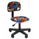 Кресло детское CHAIRMAN KIDS 101 черный пластик, Ткань велюр, цвет Рисунок crazy