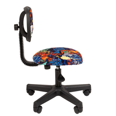 Кресло детское CHAIRMAN KIDS 101 черный пластик, Ткань велюр, цвет Рисунок crazy