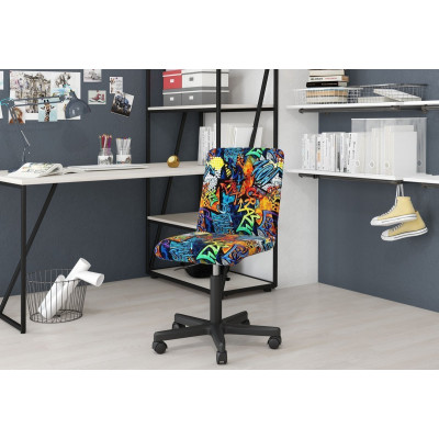 Кресло CHAIRMAN KIDS 109 BLACK, Ткань велюр, цвет Рисунок