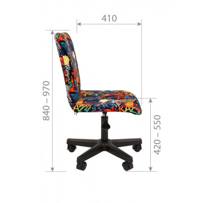 Кресло CHAIRMAN KIDS 109 BLACK, Ткань велюр, цвет Рисунок