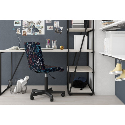 Кресло CHAIRMAN KIDS 109 BLACK, Ткань велюр, цвет Рисунок