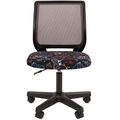 Кресло CHAIRMAN KIDS 112 BLACK, Сетка/Ткань велюр, цвет Рисунок