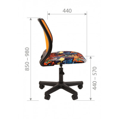 Кресло CHAIRMAN KIDS 112 BLACK, Сетка/Ткань велюр, цвет Рисунок