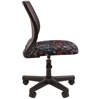 Кресло CHAIRMAN KIDS 112 BLACK, Сетка/Ткань велюр, цвет Рисунок