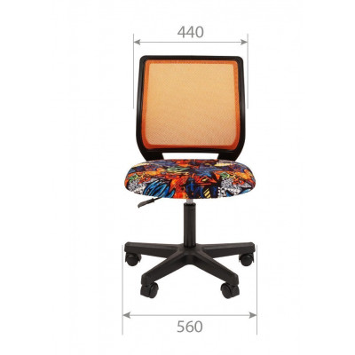 Кресло CHAIRMAN KIDS 112 BLACK, Сетка/Ткань велюр, цвет Рисунок