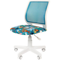 Кресло CHAIRMAN KIDS 112 WHITE, Сетка/Ткань велюр, цвет Рисунок