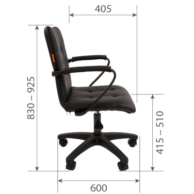 Кресло Для оператора CHAIRMAN 030, Экокожа, цвет Черный