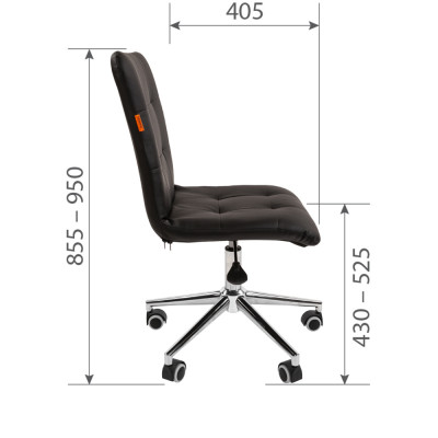 Кресло Для оператора CHAIRMAN 030 CHROME, Экокожа, цвет Черный