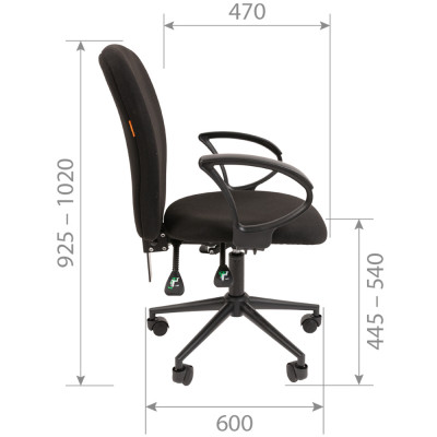 Кресло Для оператора CHAIRMAN 9801 BLACK, Ткань, цвет Черный