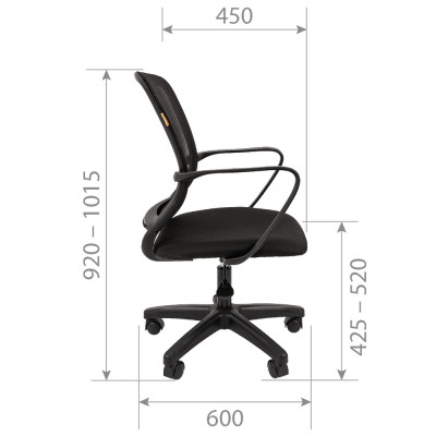 Кресло для оператора CHAIRMAN 698 LT, Сетчатый акрил/Ткань стандарт, цвет Черный