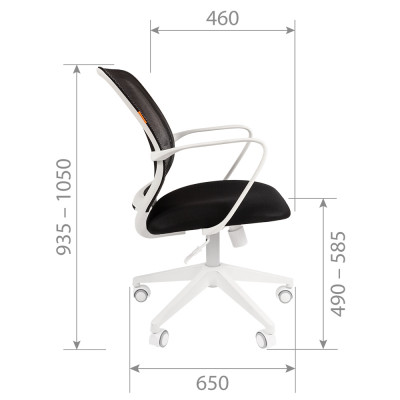 Кресло для оператора CHAIRMAN 698 белый пластик, Сетчатый акрил/Ткань TW, цвет Черный
