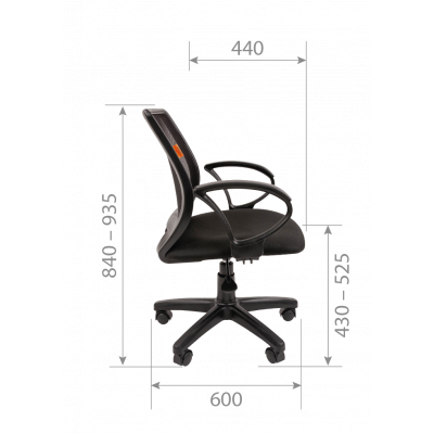 Кресло для оператора CHAIRMAN 699, Сетчатый акрил/Ткань стандарт, цвет Черный