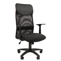 Кресло CHAIRMAN 610 LT Сетчатый акрил/Ткань стандарт/Экокожа, цвет Черный