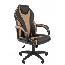 Кресло CHAIRMAN 299 Экокожа, цвет Черный/бежевый