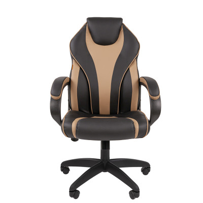 Кресло для руководителя CHAIRMAN 299, Экокожа, цвет Черный/бежевый