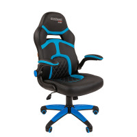 Кресло CHAIRMAN GAME 18 Экокожа, цвет Черный/Синий