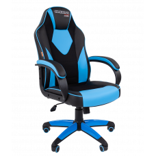 Кресло CHAIRMAN GAME 17 Экокожа/ткань TW, цвет Черный/Синий