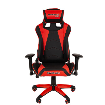 Кресло Игровое CHAIRMAN GAME 44, Экокожа, цвет Красный