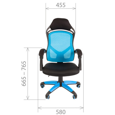 Кресло игровое CHAIRMAN GAME 12, Сетчатый акрил/Ткань TW, цвет Голубой