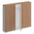 Шкаф комбинированный (закрытый - одежда узкий - закрытый) City СИ 316 НР БП НР орех ногаро/белый премиум/орех ногаро