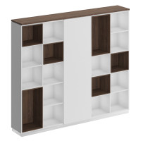 Шкаф комбинированный (открытый - одежда узкий - открытый) City СИ 304 ДГ БП БП дуб гладстоун/белый премиум/белый премиум