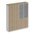 Шкаф комбинированный (закрытый - документы со стеклом) City СИ 314 ДС БП ДС/ХР дуб гладстоун светлый/белый премиум/дуб гладстоун светлый