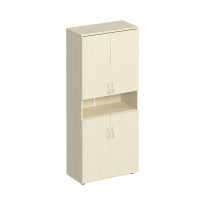 Шкаф для документов закрытый 4-дверный с нишей КФ К 374 ДШ дуб шамони