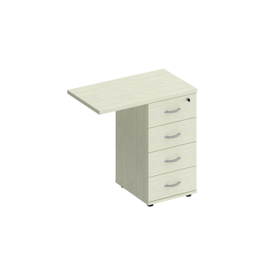 Тумба приставная 4-х ящичная с замком КФ К.310 ДШ дуб шамони