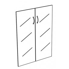 Двери стеклянные средние прозрачные (2шт) МП2 К 604