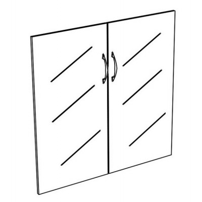 Двери стеклянные низкие прозрачные (2шт.) МП2 К 622