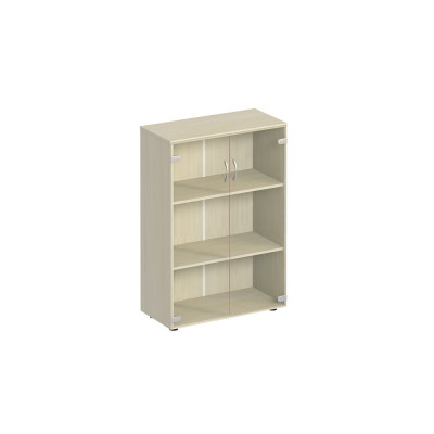 Шкаф для документов с прозрачным стеклом КФ К 366 ДШ дуб шамони