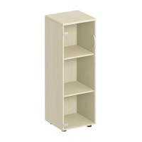 Шкаф для документов средний узкий с прозрачным стеклом МП2 К 358 ДШ дуб шамони