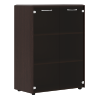 Шкаф со стеклянными дверьми в AL-раме DIONI DMC 85.7 Венге Магия