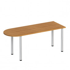 Стол письменный полукруглый на хромированных опорах МХ ФР 2103 ВЗ, цвет вяз светлый