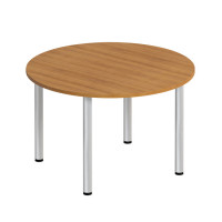 Стол для переговоров круглый на хромированных опорах МХ ФР 189 ВЗ, цвет вяз светлый