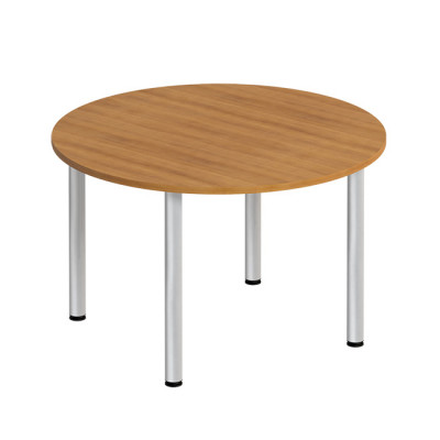 Стол для переговоров круглый на хромированных опорах МХ ФР 189 ВЗ, цвет вяз светлый