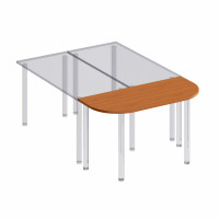 Брифинг-приставка на хромированных опорах МХ ФР 432-1 ОЕ, цвет ольха европейская